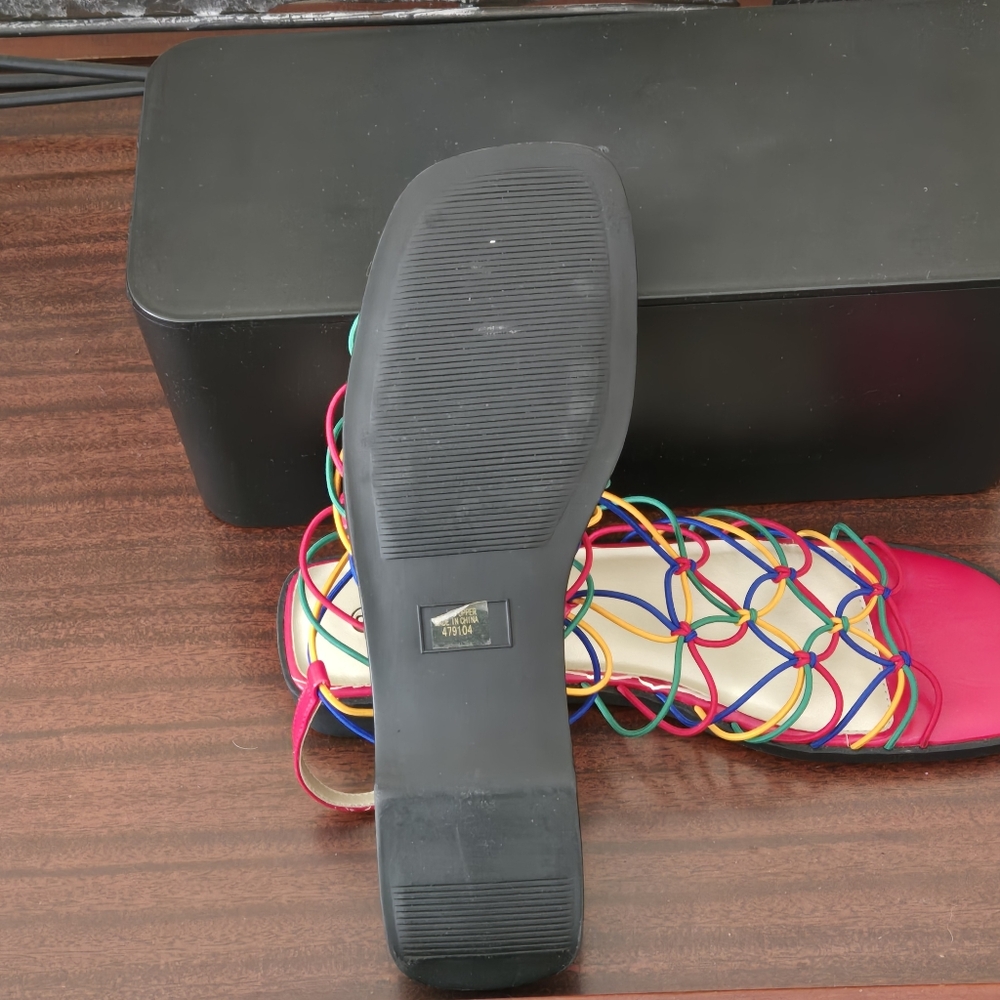 WINDHAM® Women’s Colorful Elastic Sandals – Size 9 – 1" Heel - Picture 9 of 12